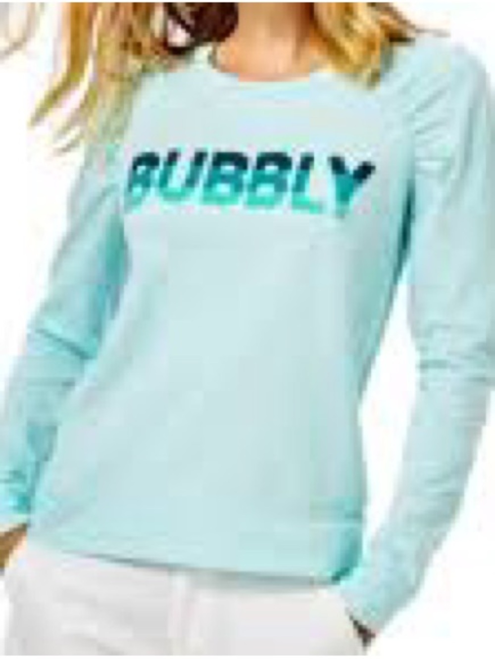Lilly Pulitzer Light Blue Aldean ‘ Bubbly' Graphic Pullover